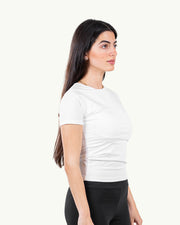 White Round Neck Short Sleeve