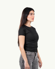 Black Round Neck Short Sleeve
