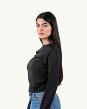 Black Round Neck Long Sleeve